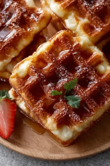 3 Ingredient Cottage Cheese Honey Butter Waffle Squares