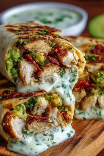 Chicken Avocado Ranch Burritos