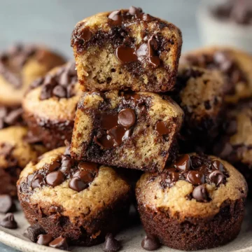 Chocolate Chip Cookie Dough Brownie Bites