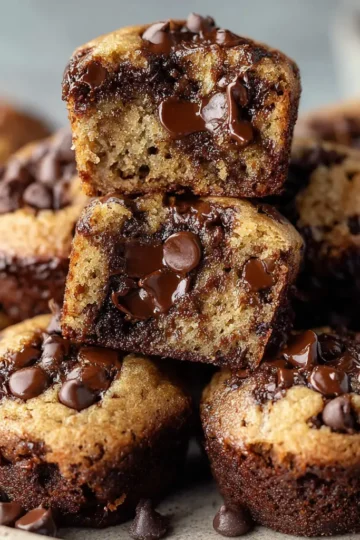 Chocolate Chip Cookie Dough Brownie Bites
