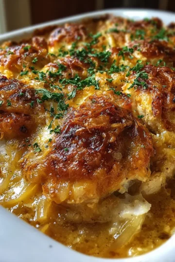 Golden French Onion Chicken Casserole