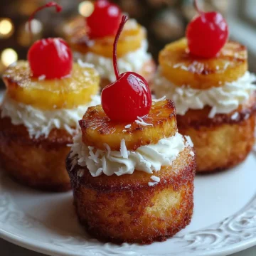 Mini Pineapple Upside Down Cupcakes