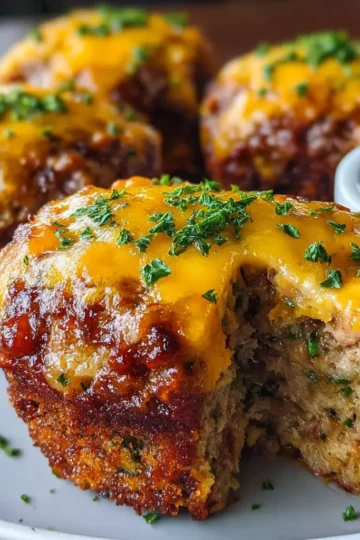 Cheddar Stuffed Meatloaf Muffin Tray