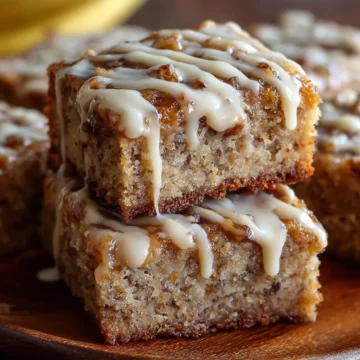 Banana Bars with Vanilla & Browned Butter Glaze