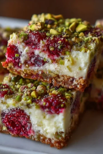 Raspberry Pistachio Cottage Cheese Bars