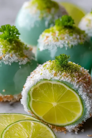 Tropical Coconut Lime Dream Bombs with Gloss Mirror Finish