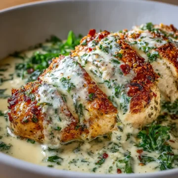 Baked Caesar Chicken with Creamy Parmesan Sauce