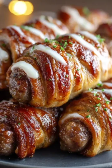 Cinnamon Roll Wrapped Beef Sausages