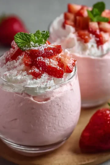 4-Ingredient Creamy Strawberry Mousse in a Glass