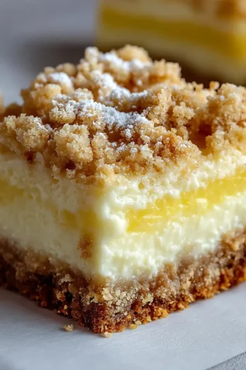Creamy Lemon Cheesecake Crumb Bars