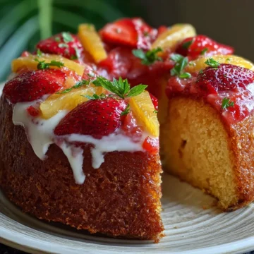 Tropical Strawberry Pineapple Pound Cake Delight