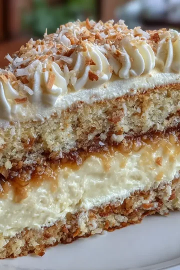 White German Chocolate Cake with Cheesecake Center