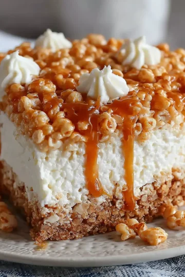 Rice Krispie Treat No-Bake Cheesecake