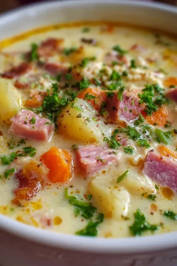 Creamy Chicken Ham & Potato Soup