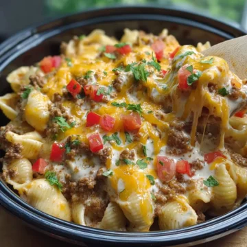 Creamy Loaded Nacho Beef & Shells