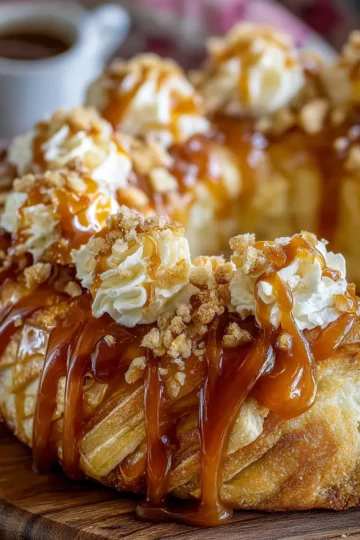 Caramel Apple Cheesecake Crescent Ring