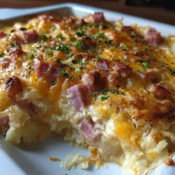 Cheesy Chicken Ham Potato Casserole