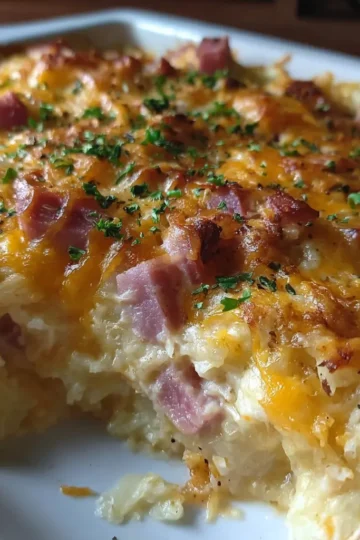 Cheesy Chicken Ham Potato Casserole
