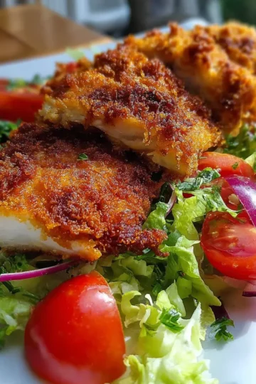 Oven-Baked Crispy Chicken & Fresh Salad