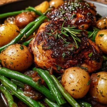 One-Pan Balsamic Chicken with Green Beans and Potatoes