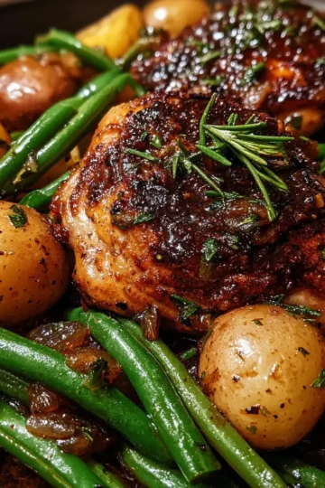 One-Pan Balsamic Chicken with Green Beans and Potatoes