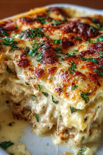 Creamy Chicken Lasagna Gratin