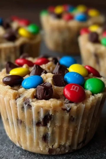 No-Bake Chocolate Chip Cookie Dough M&M Cups