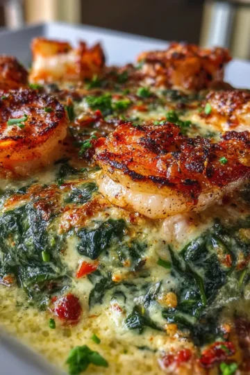 Seafood Spinach Rockefeller (Ruth’s Chris Style)