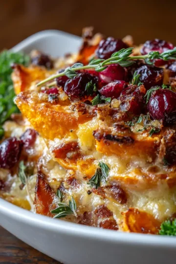 Sweet Potato Cranberry Gratin