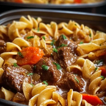 Slow Cooker Beef Stew Noodles