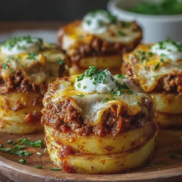 Cheesy Beef Stuffed Potato Stacks