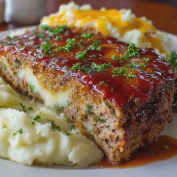 Meatloaf with Mashed Potatoes and Cheese