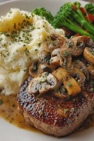 Mushroom Steak Plate with Creamy Mashed Potatoes