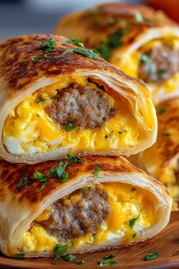 Beef Sausage, Egg and Cheese Breakfast Roll-Ups