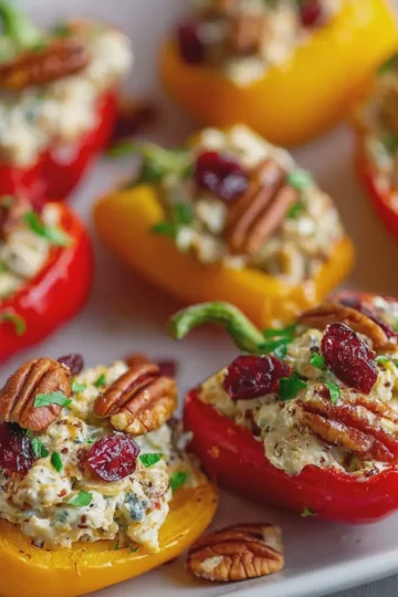 Cranberry Pecan Cream Cheese Stuffed Mini Peppers