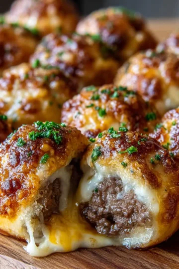 Garlic Parmesan Cheeseburger Bombs