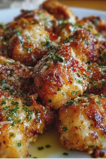 Cheesy Garlic Chicken Bites