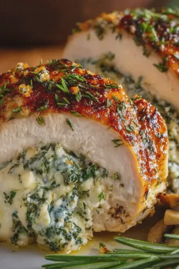 Stuffed Chicken Breast with Creamy Herb Filling
