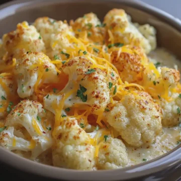 Cheesy Slow Cooker Cauliflower