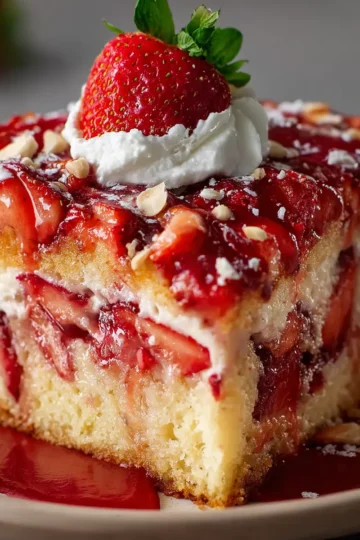 Strawberry Earthquake Cake