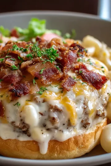 Creamy Turkey Bacon Cheeseburger Alfredo