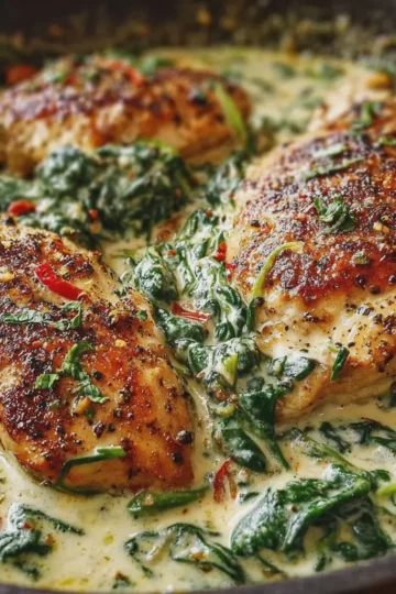 Creamy Spinach Garlic Chicken