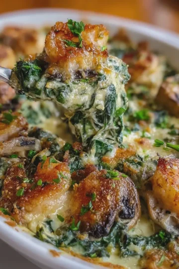 Truffle-Mushroom Seafood Spinach Rockefeller