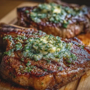 Tender Ribeye Steak with Garlic Herb Butter
