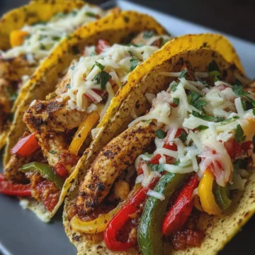 Cheesy Chicken Fajita Tacos