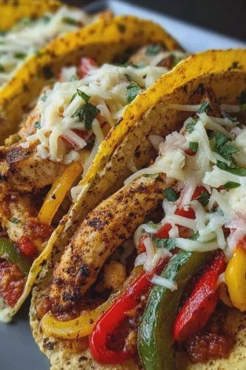 Cheesy Chicken Fajita Tacos
