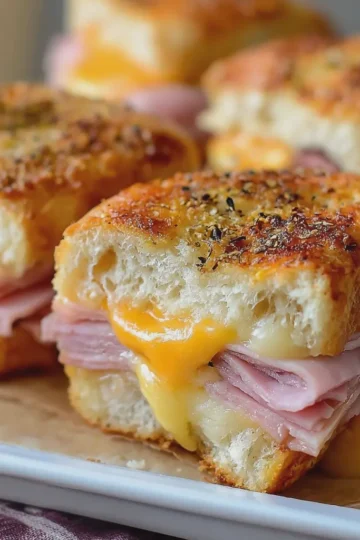 Hot Chicken Ham and Cheese Sandwiches