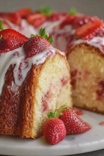 Strawberry Cream Cheese Pound Cake