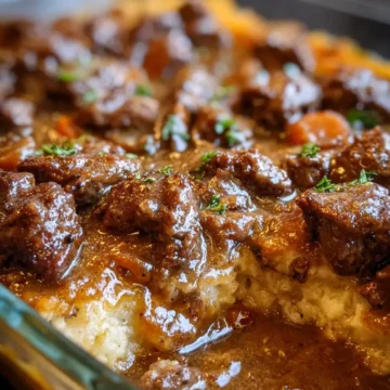 Oven Baked 3-Ingredient Amish Beef & Gravy Bake