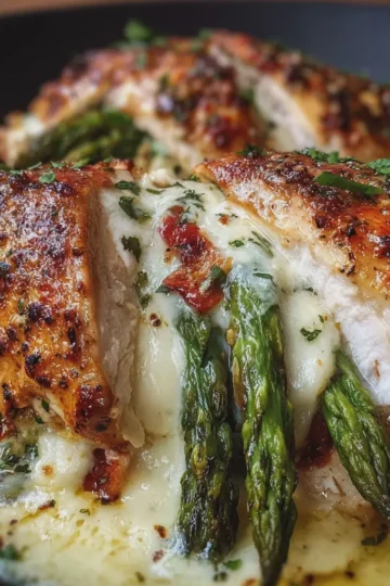 Stuffed Chicken with Asparagus and Cheese